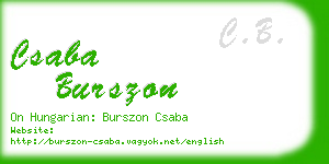 csaba burszon business card